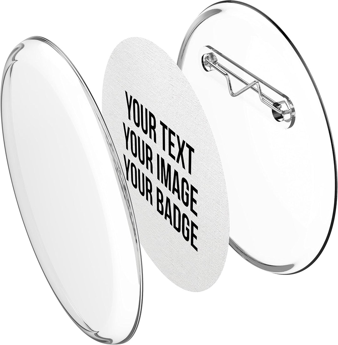 Buttons 56mm selber machen ohne Buttonmaschine (10 Stück) – Ansteckbuttons Set mit Nadel-Pins und A4