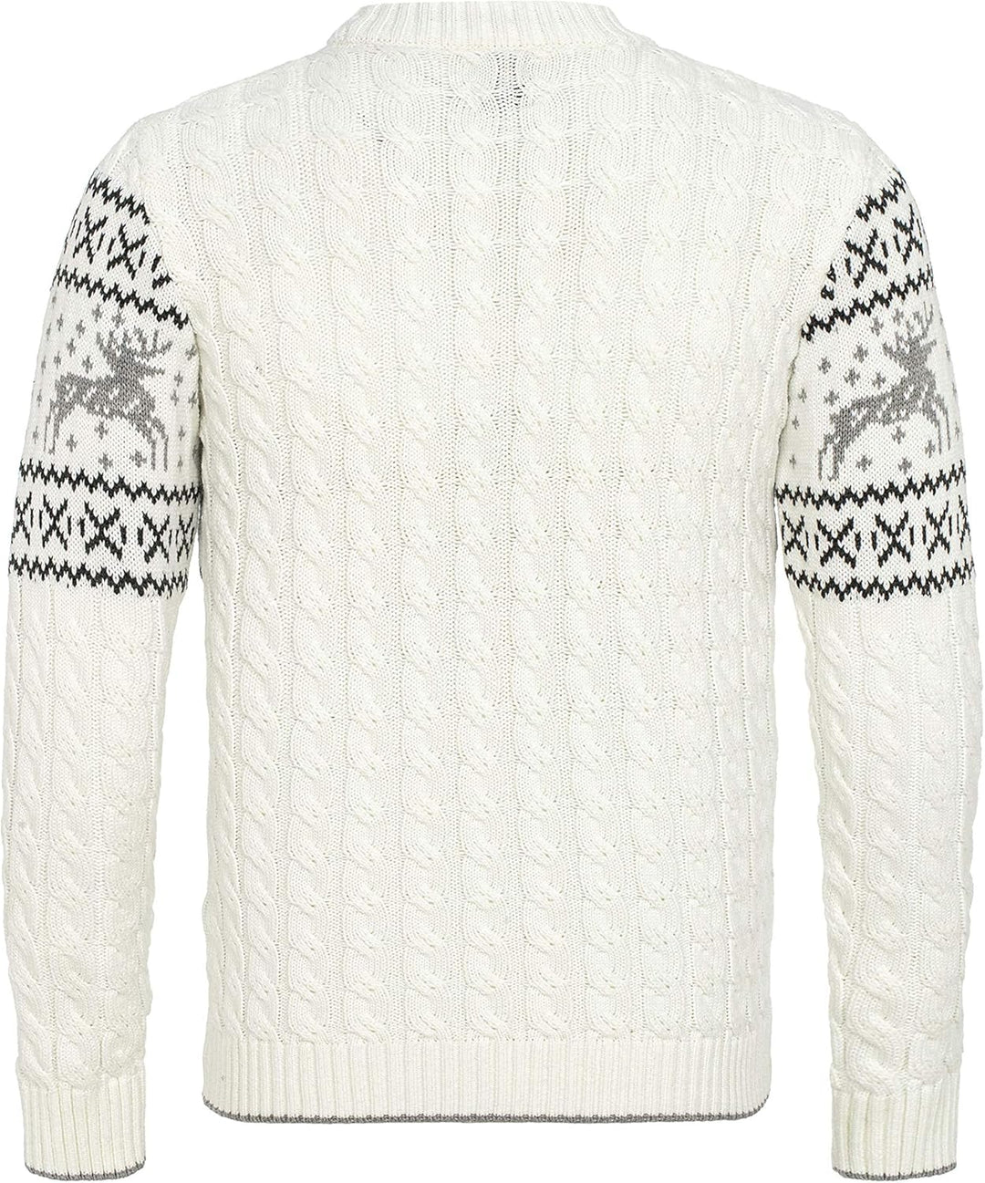 Red Bridge Herren Strickpullover Norweger Pullover Slim-Fit Plait Reindeer M Weiss, M Weiss