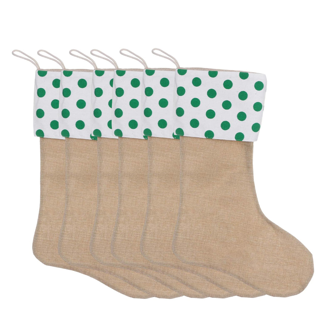 JiJiRuDU Sackleinen Weihnachtsstrumpf 6er Pack, Weihnachten hängende Taschen Weihnachtsfeiertagsstru