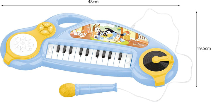 Lexibook, Bluey, elektronisches Kinderklavier mit Lichteffekten, Blau Gelb, K704BY, Bluey