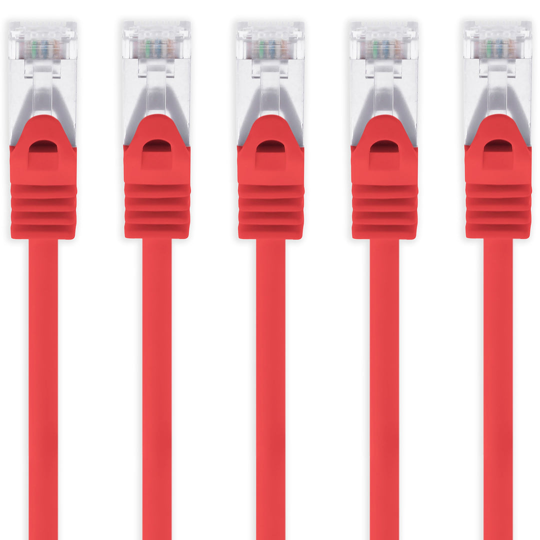 1aTTack.de 7,5m - rot - 5 Stück Cat7 Netzwerkkabel SFTP Patchkabel Lankabel Rohkabel 10GB/s - 500 Mh