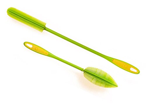 Kochblume Flaschenbürste 36cm &amp; Flaschenbürste Slim 2er Set | Premium-Silikon &amp; BPA frei| Hitzbestän