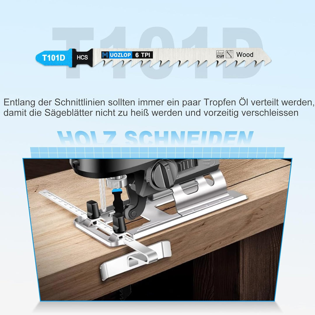 100tlgT101D Stichsägeblätter ，T-Schaft Stichsägeblatt Set mit Aufbewahrungskoffer für Holz ，sägeblät