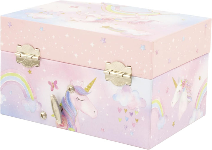 Ulysse Couleurs d'Enfance Musikkoffer Einhorn Regenbogen: Schmuckbox für Mädchen ab 3 Jahren, Rosa,