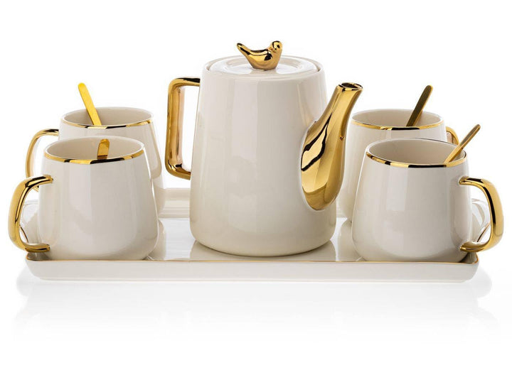 HowHomely Kaffeeservice Porzellan Teeservice 10 Stück - Tee Services Set Kaffeegeschirr für 4 Person