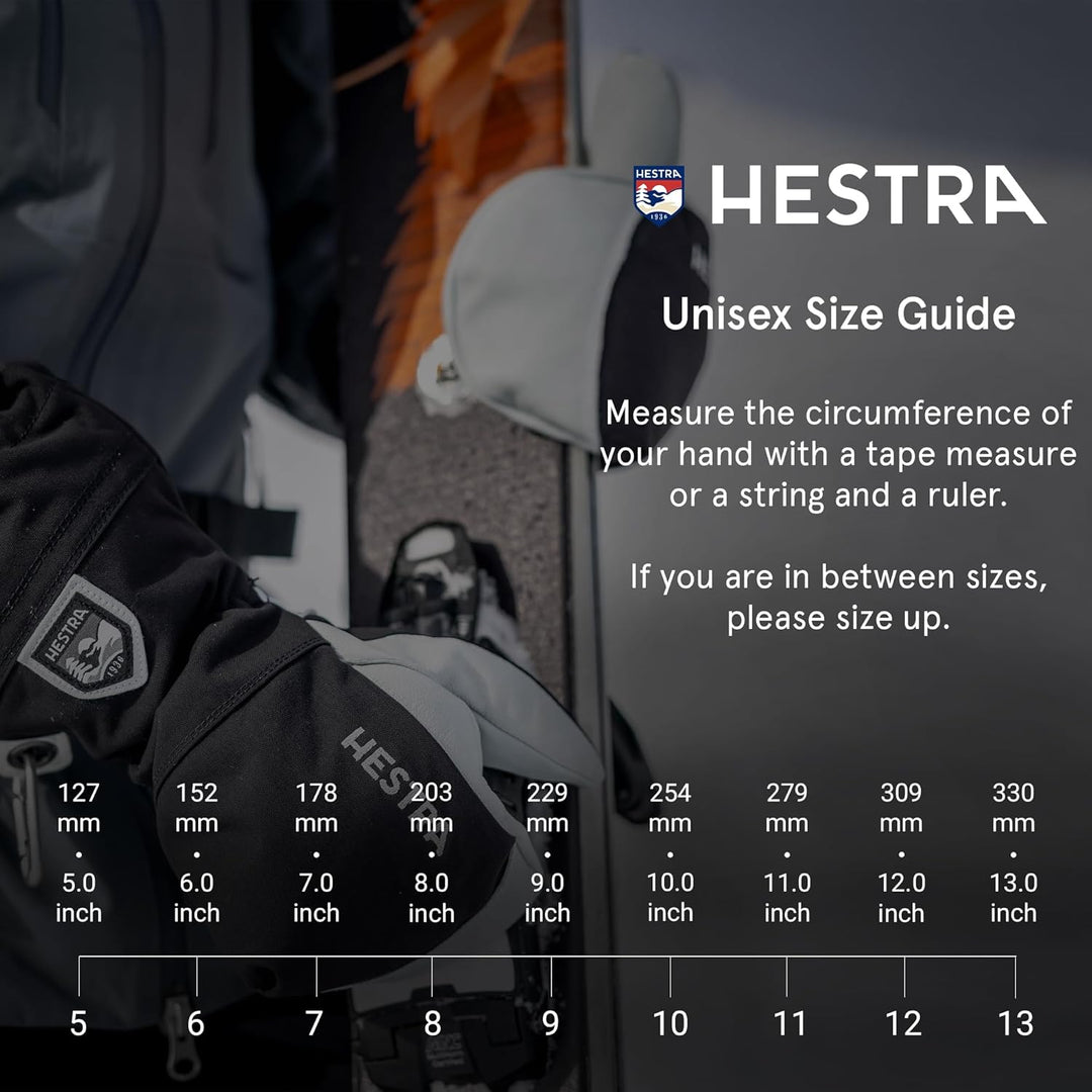 HESTRA Army Leather Heli Skihandschuh - Klassischer 5-Finger-Schneehandschuh zum Skifahren, Snowboar