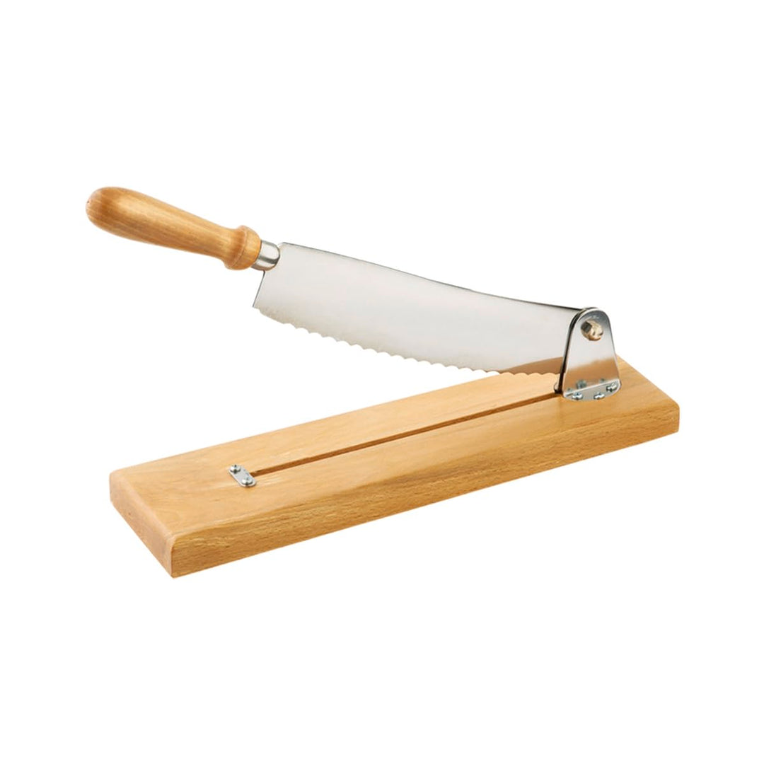 Louis Tellier N7013 Brotschneider mit Holzplatte, Klinge: 25 cm, Beige