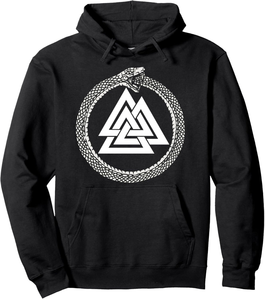 Mystischer Ouroboros - Altes Wikingersymbol Valknut Pullover Hoodie