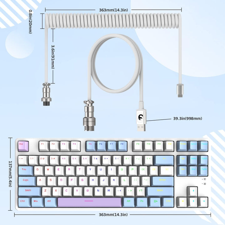 MAMBASNAKE AK873 Mechanische Tastatur zum Selbermachen, Spiralkabel, 22 Tasten RGB Hintergrundbeleuc