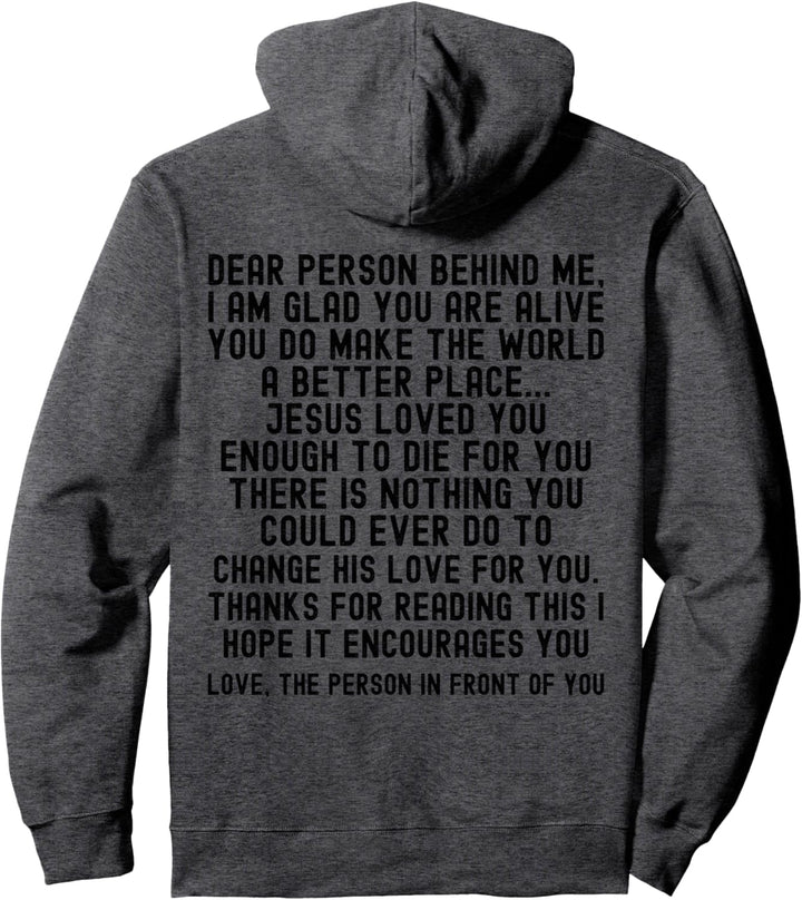 Liebe Person hinter mir Jesus liebt dich Christian Pullover Hoodie