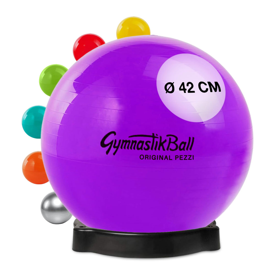 PEZZI Original Pezziball Standard m. Ballschale Sitzball 42cm Violett, 42cm Violett