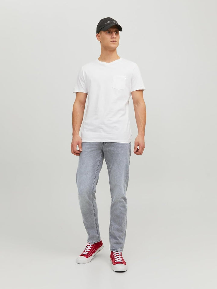 JACK & JONES Male Tapered Fit Jeans JJIMIKE JJORIGINAL MF 020 Tapered Fit Jeans 27W / 32L Grey Denim