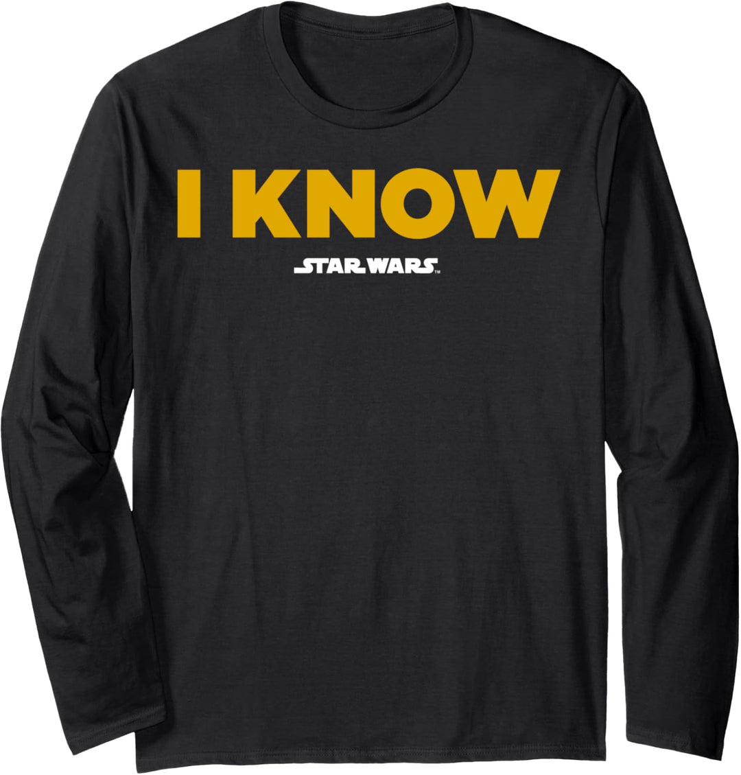 Star Wars I Know Han Quote Text Langarmshirt