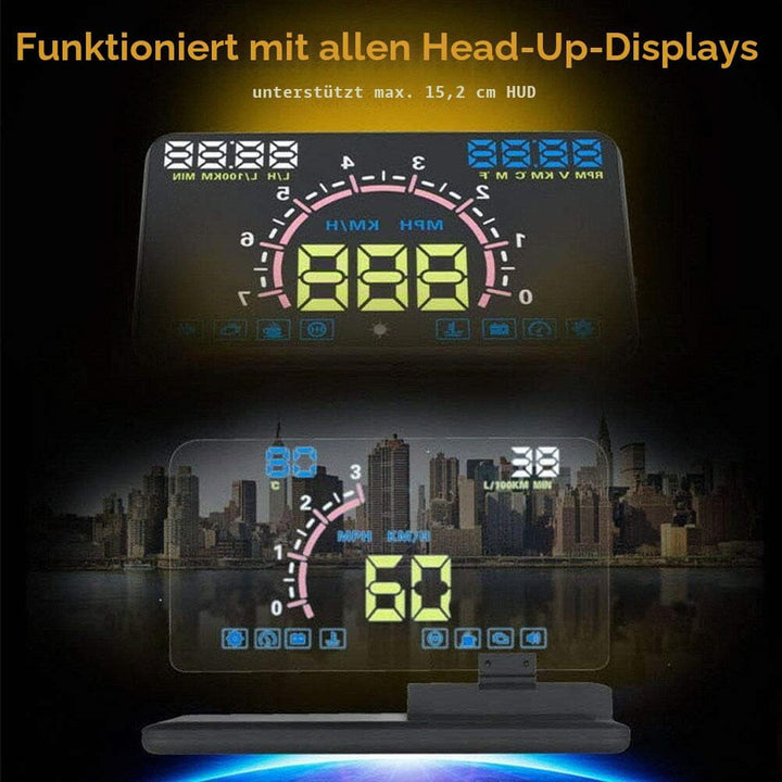 Baceyong 6" Universal Auto HUD Display Head-Up Display Projektor Handy mit GPS-Navigationshalterung