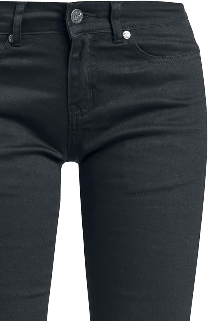 Black Premium by EMP Damen Schwarze Schlichte Basic Jeans mit Schlag aus festem Denimstoff M Schwarz
