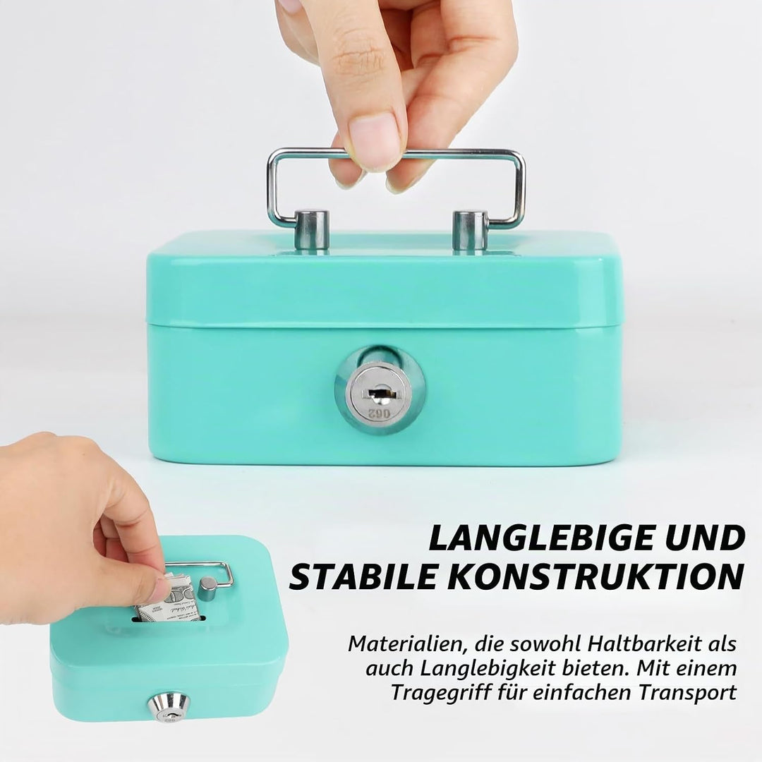 4 Stück Kleine Geldkassette, Kleiner Safe, 11.5x8.5x5cm geldkassette Abschliessbar mit Schlüssel, Me