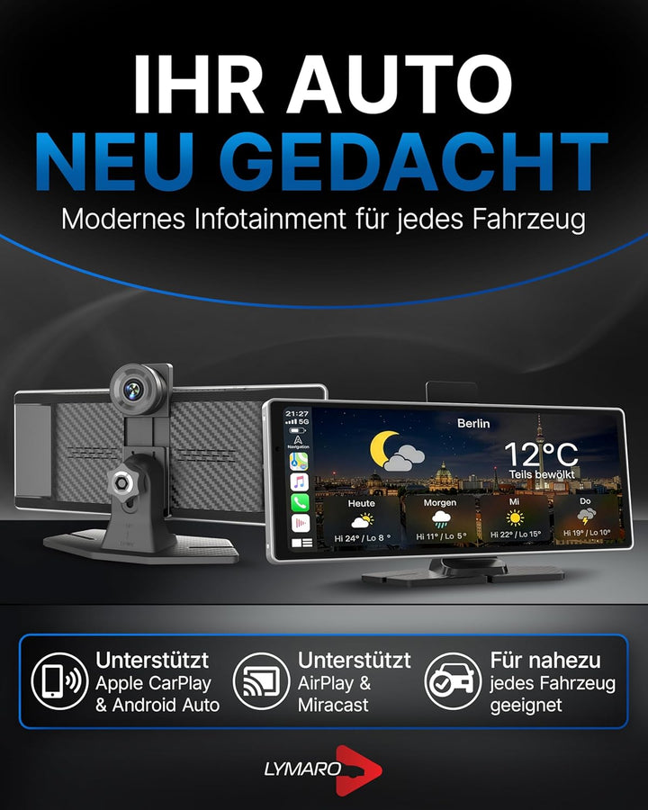 Wireless CarPlay Display &amp; Android Display fürs Auto, tragbares Apple Auto CarPlay Display &amp; Android
