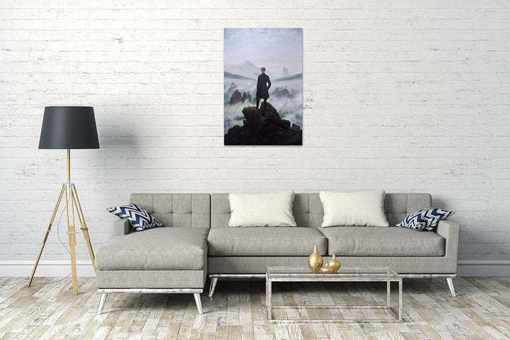 Printed Paintings Leinwand (60x80cm): Caspar David Friedrich - Wanderer über dem Nebelmeer 60x80 cm,