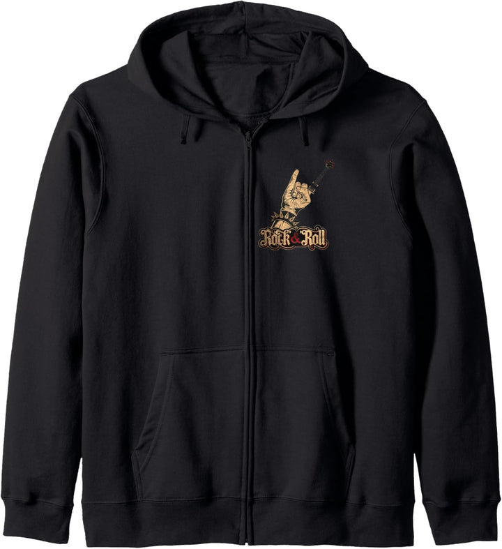 Rock & Roll Guitar Music Lover Teufelsgruss Rocker Konzert Kapuzenjacke
