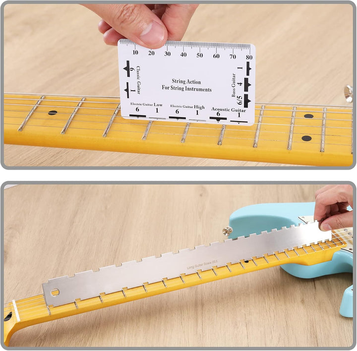 Gitarrenhals-Lineal, Saitenmassstab, Lineal, Bundwippe, Gitarrenhals, gekerbt, gerade Kanten, Gitarr