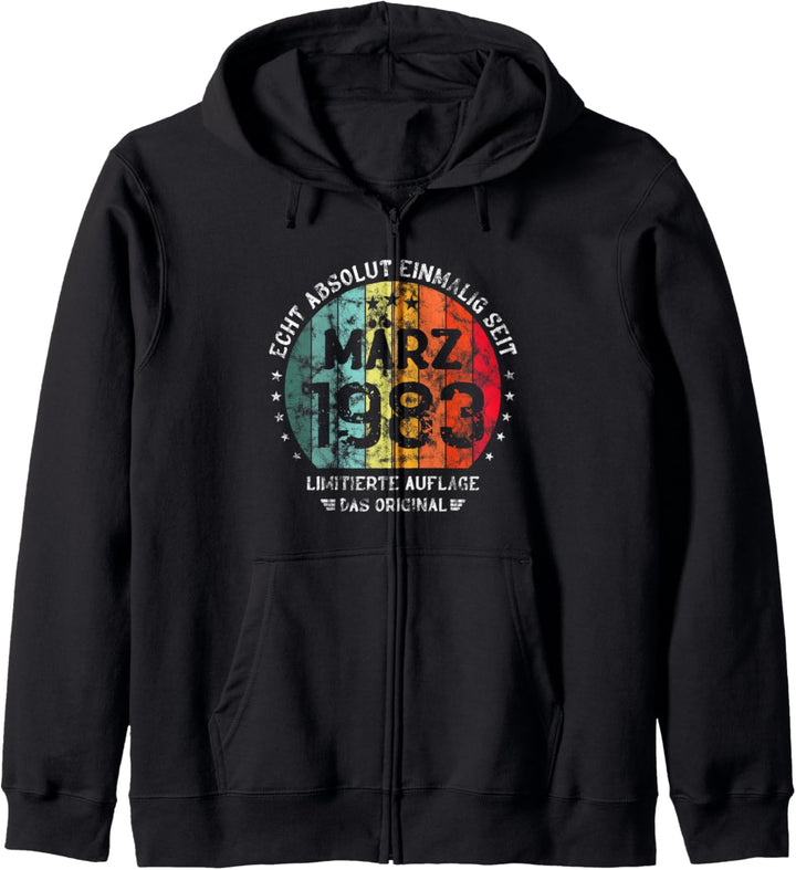 Echt Absolut Einmalig Seit März 1983 Männer Frauen Kapuzenjacke