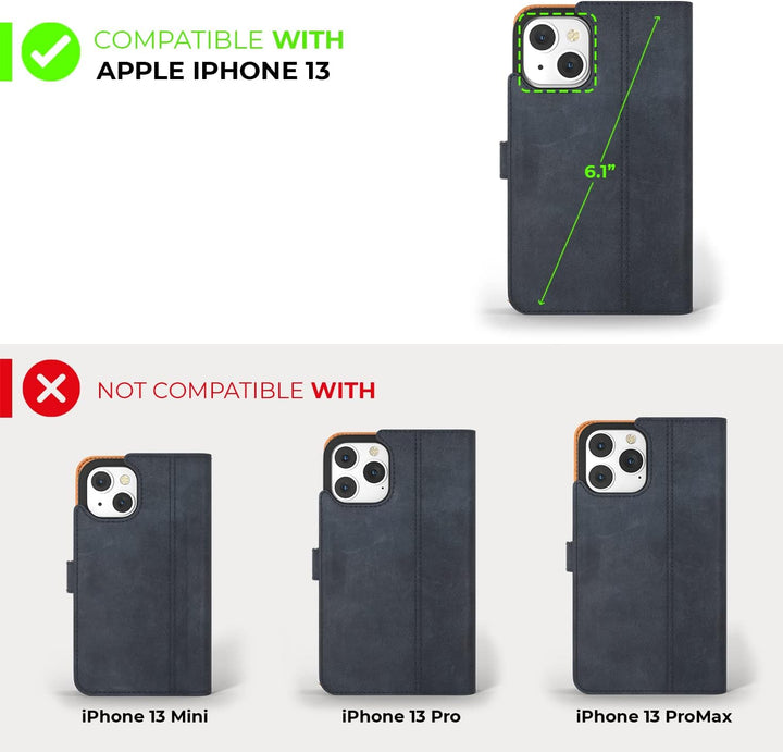 Snakehive iPhone 13 Hülle Leder | Stylische Handyhülle mit Kartenhalter &amp; Standfuss | Handyhülle Sch