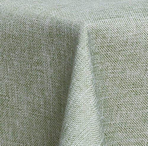 Textil Tischdecke - Leinen Optik - wasserabweisend Rechteckig - Farbe Grösse wählbar (Lindgrün, ca.