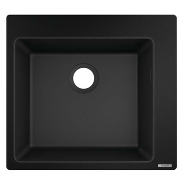 hansgrohe Küchen-/SilicaTec Granitspüle (Einbau Spülbecken 450mm für 600mm Unterschrank) graphitschw
