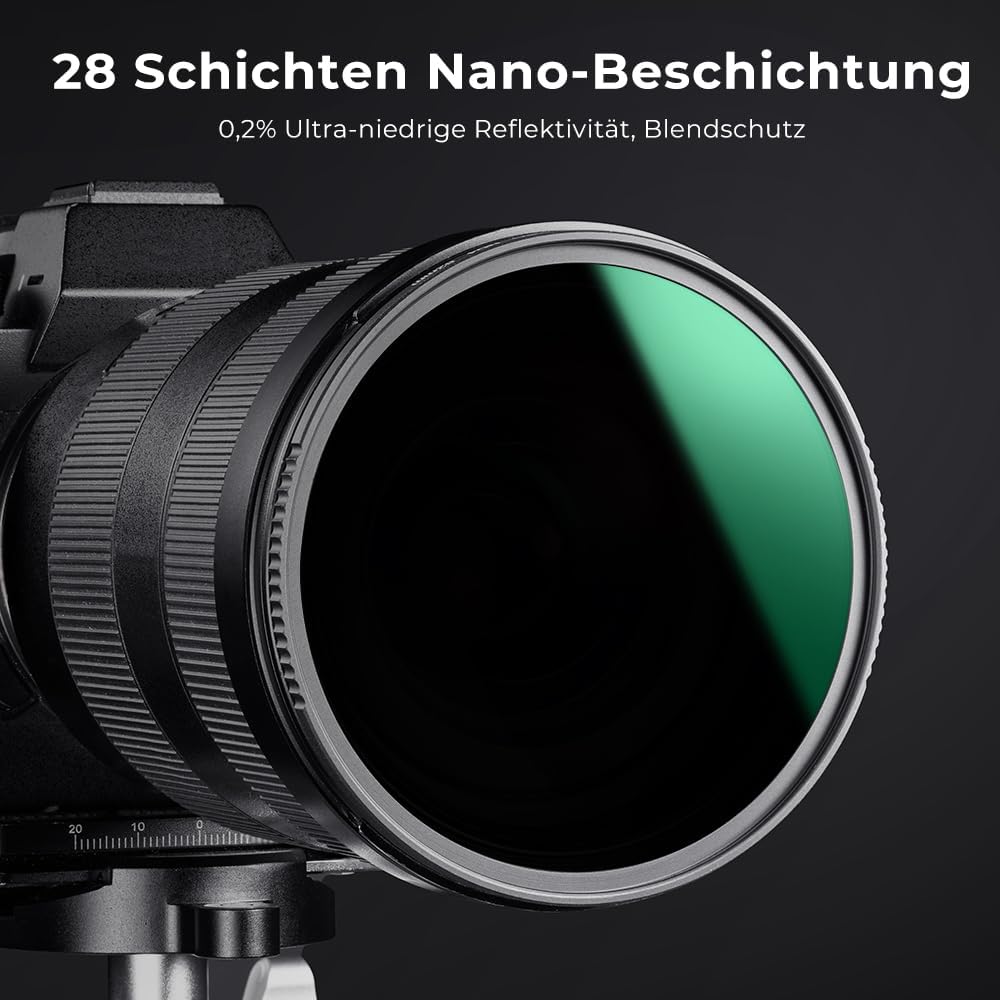 K&F Concept Nano-X 95mm Graufilter ND1000 (10 Stop) ND Filter Slim Neutral Graufilter 95mm ND1000, 9