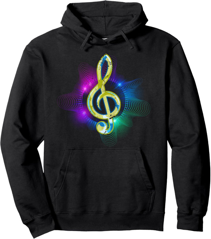 Violinschlüssel Musik Noten Farbenfrohes Notenschlüssel Pullover Hoodie