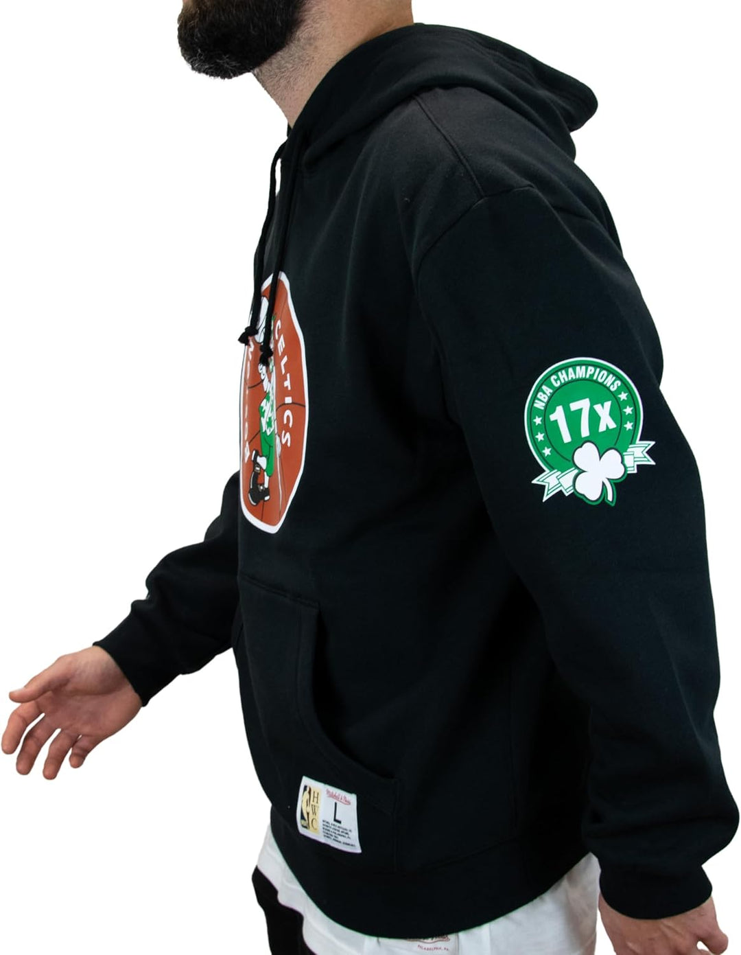 Mitchell & Ness NBA Game Time Fleece Hoodie Vintage Logo, Black Boston Celtics, Schwarz S, Boston Ce