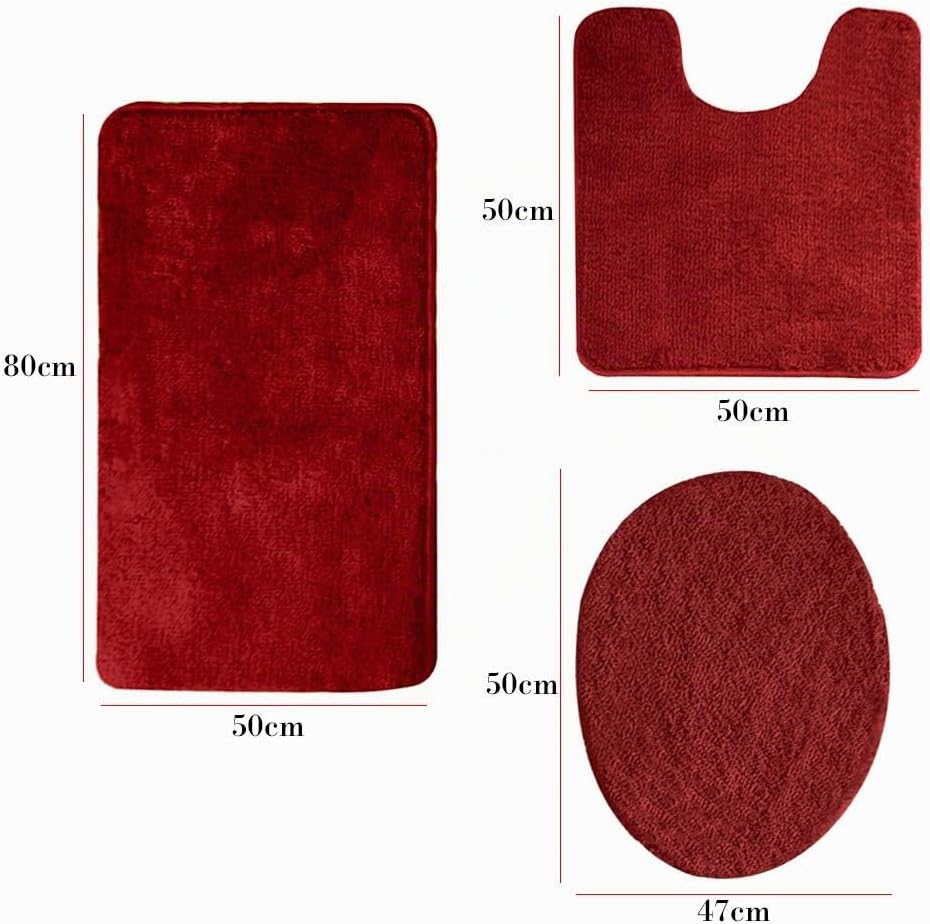 ele ELEOPTION Badezimmer Set, rutschfeste Badematte und WC-Vorleger-Set, schnelltrocknend, weich, wa