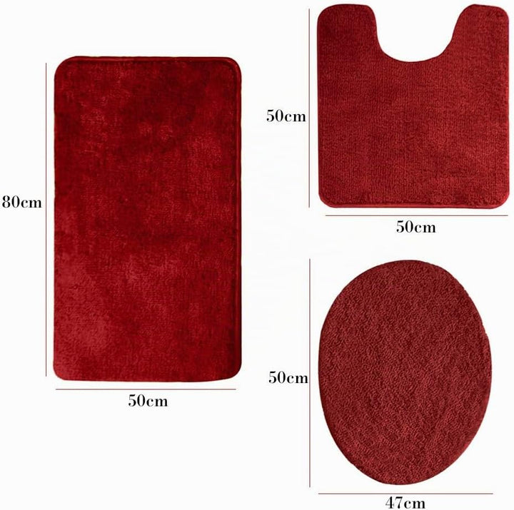 ele ELEOPTION Badezimmer Set, rutschfeste Badematte und WC-Vorleger-Set, schnelltrocknend, weich, wa