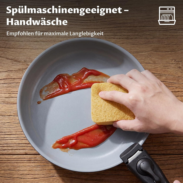 BEZIA Pfannenset mit abnehmbaren Griffen, Töpfe und Pfannen Set mit gesunder Keramikbeschichtung, In
