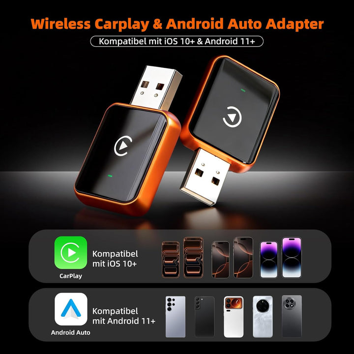 LINGHUANG CarPlay Wireless Adapter for Apple iPhone &amp; Android Auto Wireless Adapter, Upgrade von Wir
