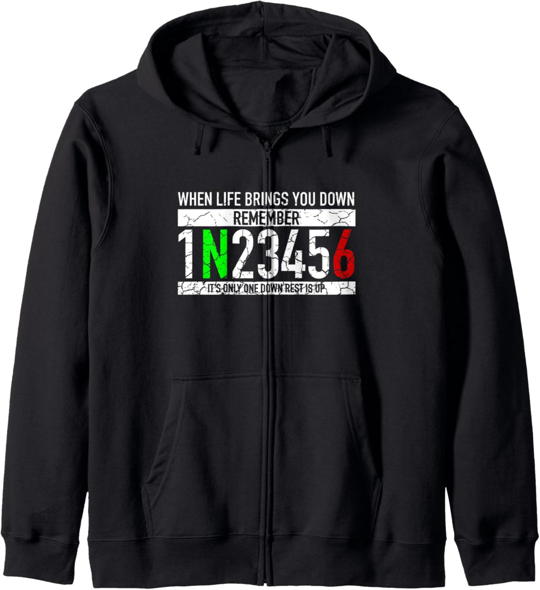 1N23456 Motorradgangschaltung Motorradfahrer Kapuzenjacke