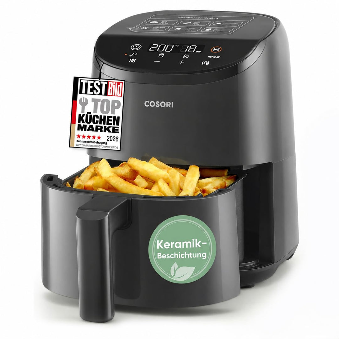 COSORI Heissluftfritteuse klein 2L, Mini-Airfryer für 1 Person, ideal für Camping, Reisen und Wohnmo