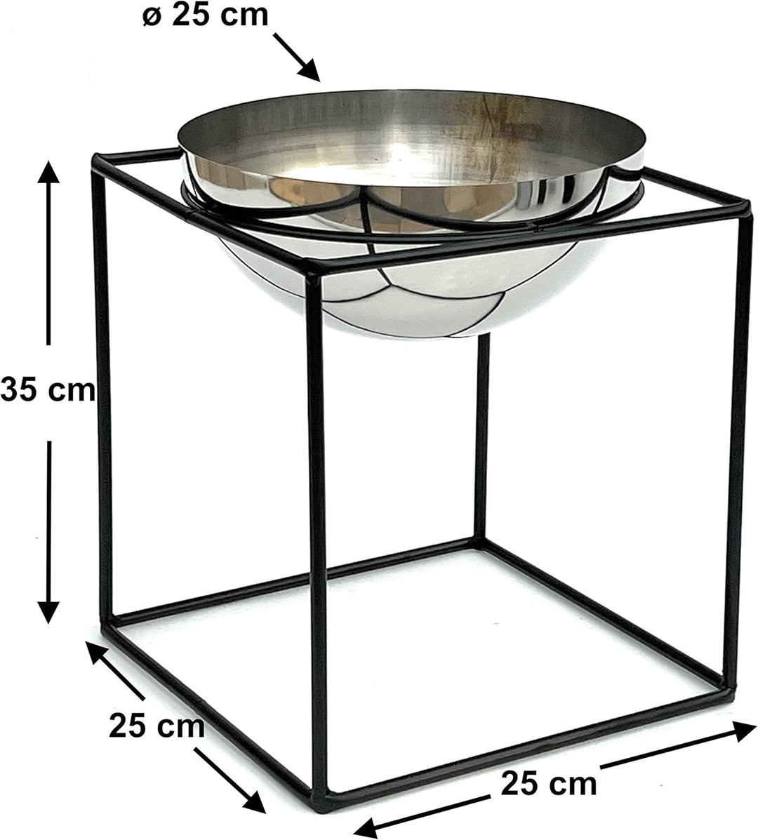 DanDiBo Blumenhocker Metall mit Topf Schwarz Silber 20-35 cm Blumenständer 96256 Blumensäule Modern