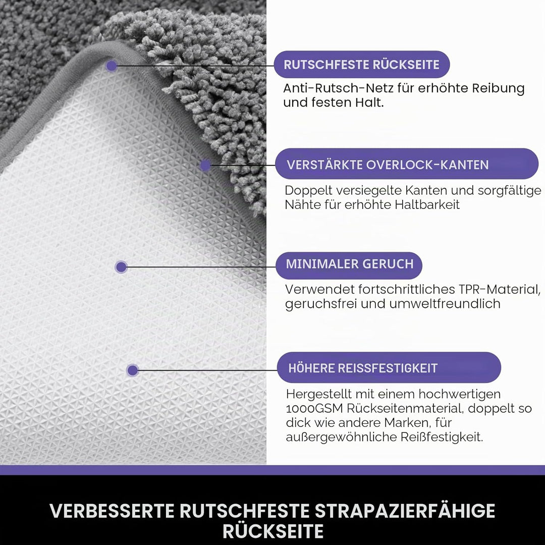 Oiilores Schmutzfangmatte für Innenbereich 80 x 120 cm, rutschfeste waschbare Matte, niedriges Profi