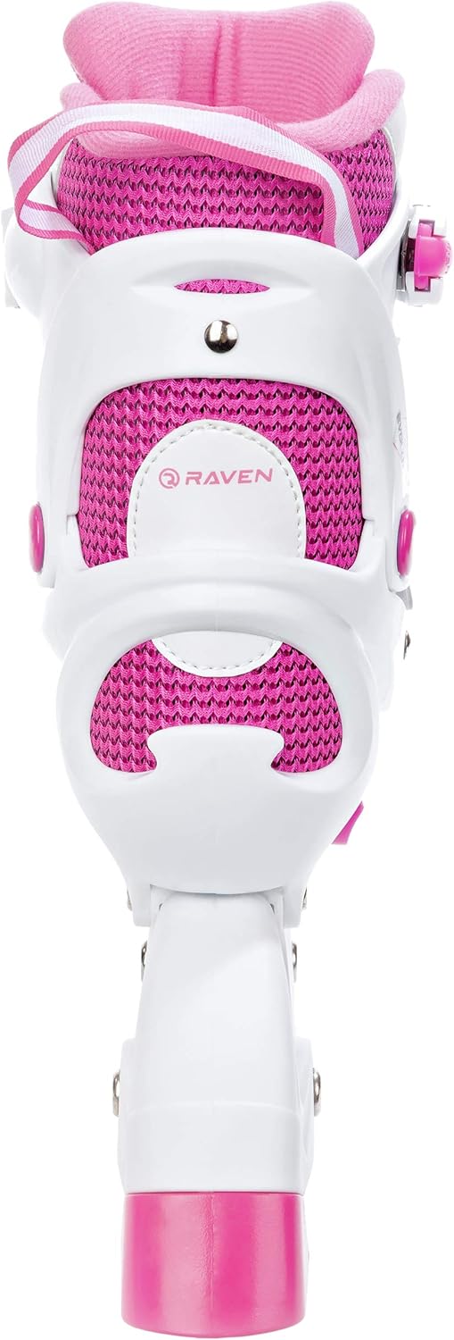 RAVEN 2in1 Schlittschuhe Inline Skates Inliner LED Räder für Kinder Mädchen verstellbar 35-39 (23cm-