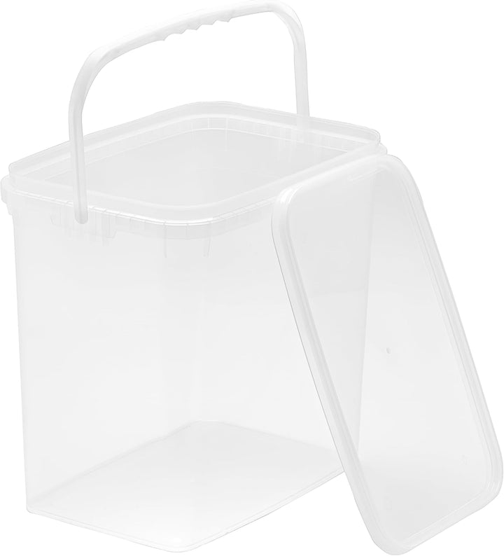 Nipter Eimer mit Deckel 10l, transparent, 10,6 Liter Eimer rechteckig, lebensmittelcht, 9 Stück 10L