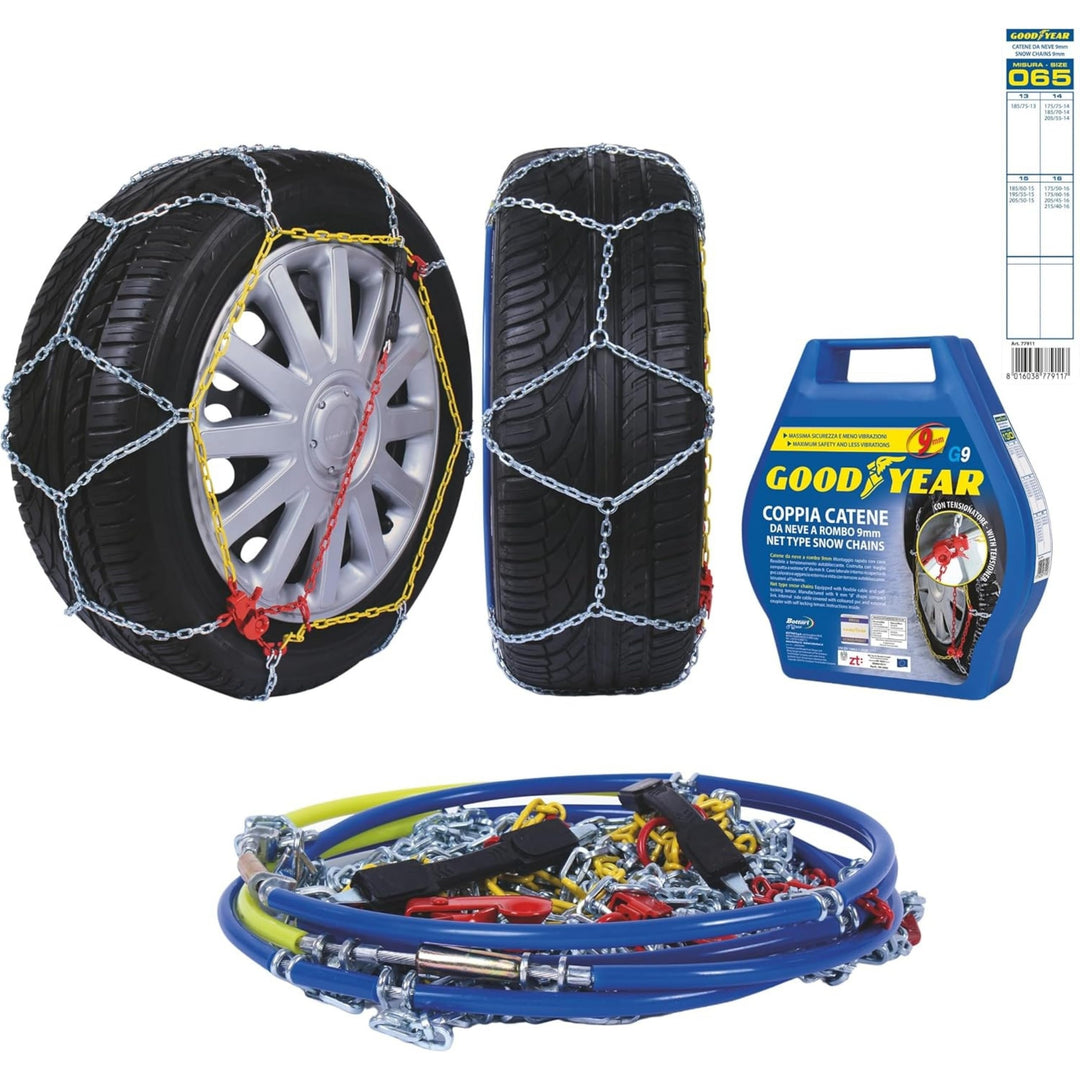Goodyear 77911: "G9" Schneeketten, 9 mm, Grösse 65, Zertifizierung TUV und ÖNORM, 65
