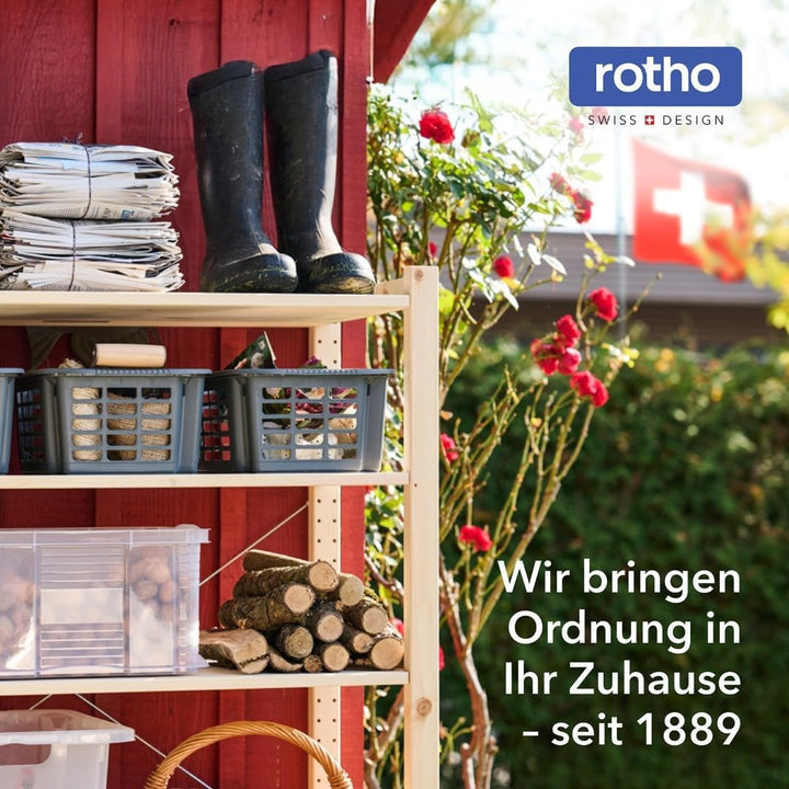 Rotho Paso Mülleimer 20l mit Pedal und Deckel, Kunststoff (PP) BPA-frei, carbonmetallic, 20l (29.3 x