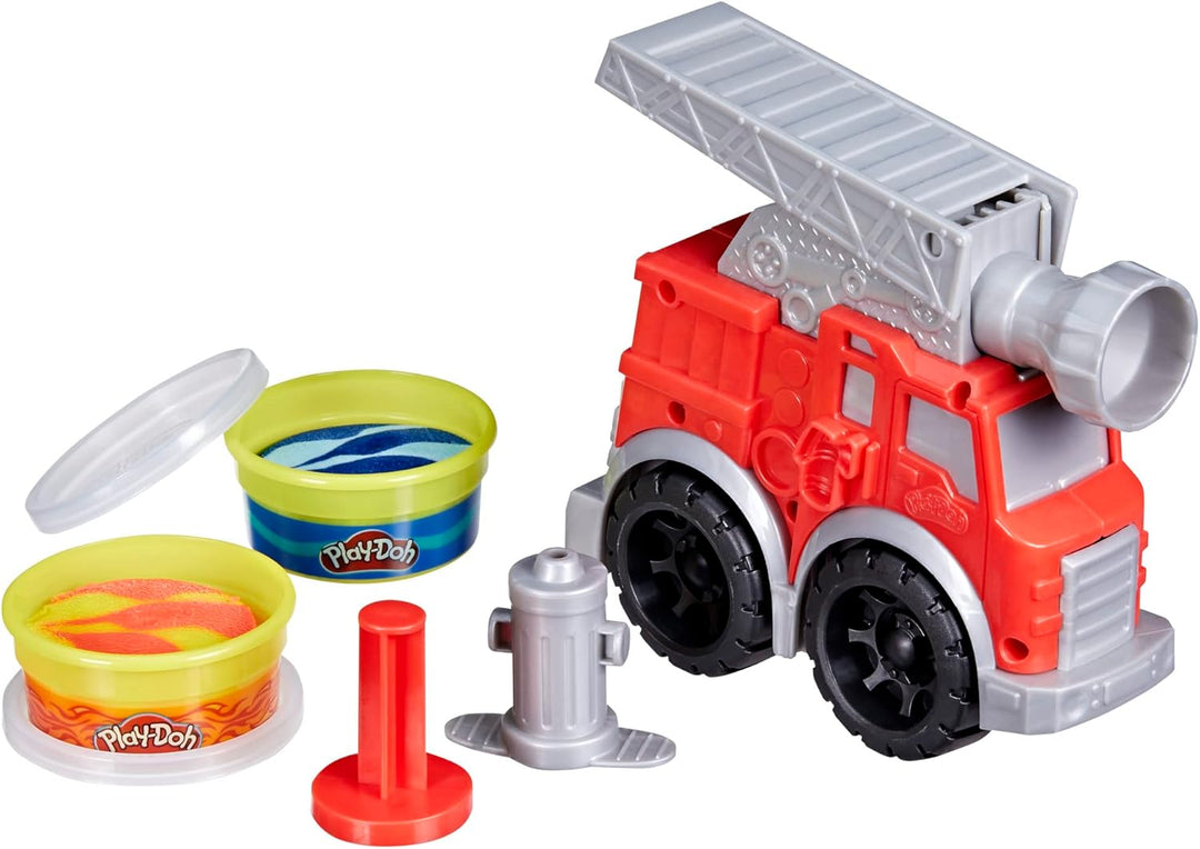 Play-Doh Wheels Kleine Feuerwehr, Spielset für Kinder ab 3 Jahren mit 2 Dosen, F0649, Multi Feuerweh