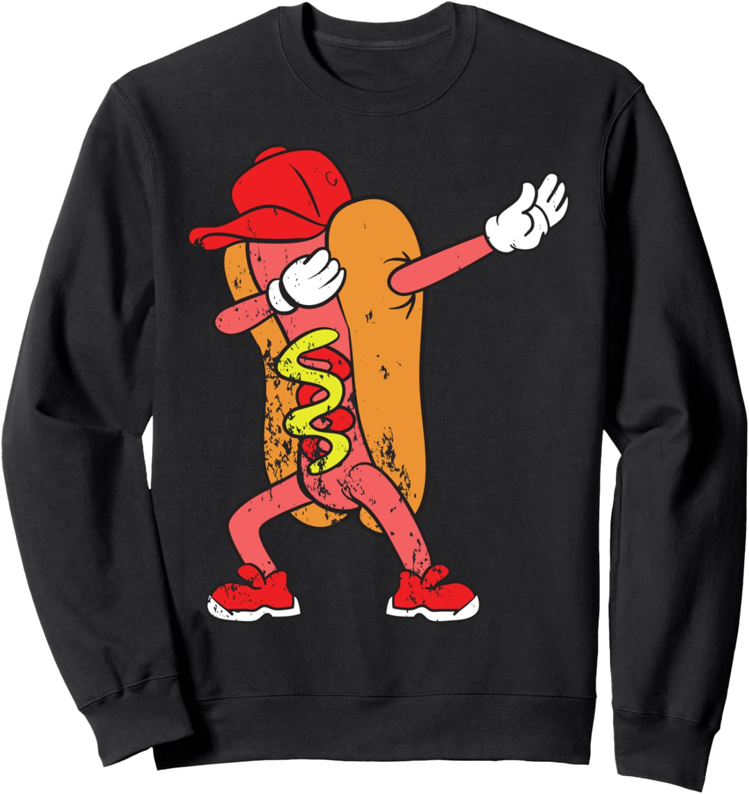 Retro Vintage Grunge Dabbing Dab Hot Dog Grillen BBQ Tanz Sweatshirt