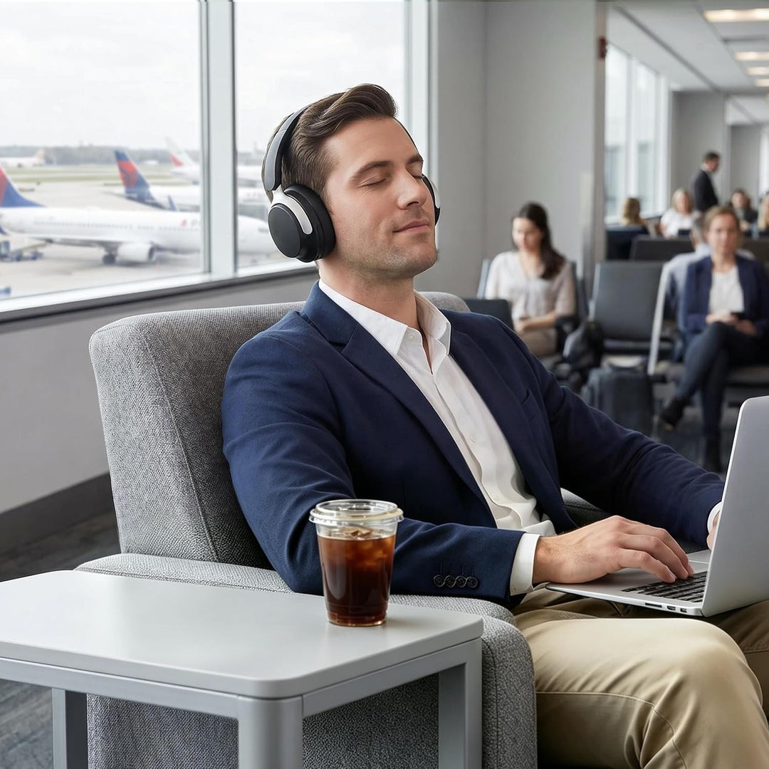 Over Ear Kopfhörer Bluetooth mit Dual-Feed ANC | 80H Akku, faltbar, Memory-Foam, tiefer Bass und hoh