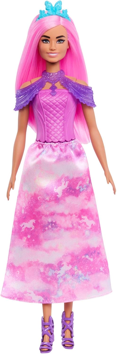 Barbie-Adventskalender mit Puppe und 24 Überraschungs-Accessoires mit Einhorn und Tieren, die Modepu