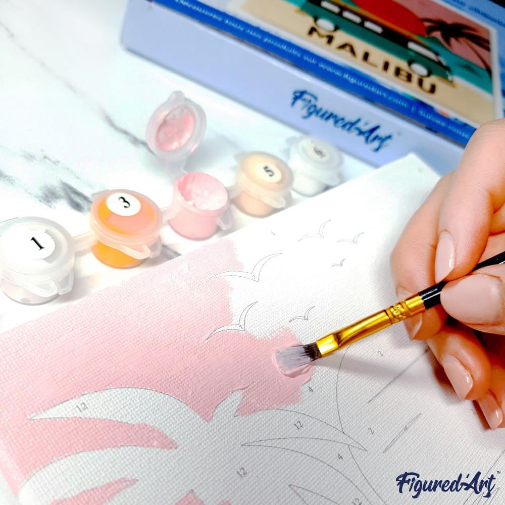 Figured'Art Mini Malen Nach Zahlen Erwachsene Mit Rahmen 20x20cm Kleines Format - Reiseplakat Proven