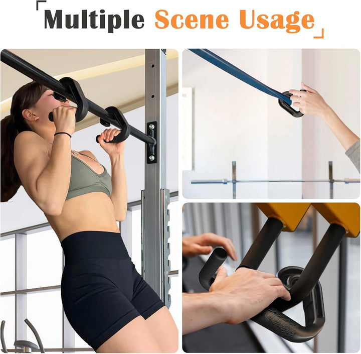 Harilla 2X Klimmzuggriffe Griffbefestigung, Double D Fitness Griffe für Fitnessstudios, 90-Grad-Hake