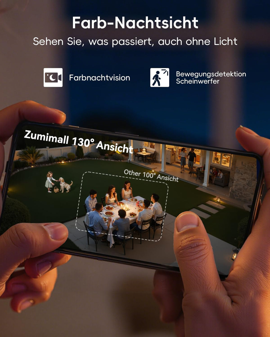ZUMIMALL Überwachungskamera Aussen/Innen, 2 Pack WLAN Kamera Doppelständer mit Magnethalterung, 100%
